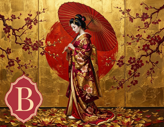 Gilded Geisha - Contemplation in Red