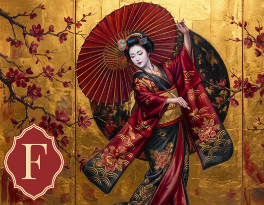 Gilded Geisha - Dancing Beauty Burgundy