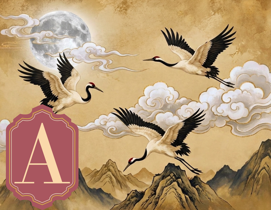 Chinoiserie - Golden Cranes