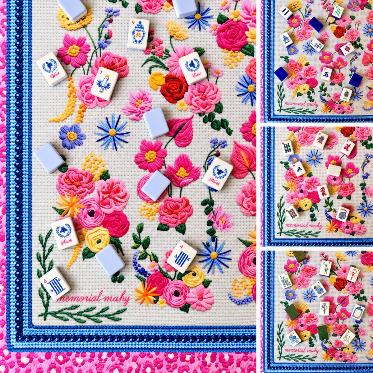 Lazy Daisy Needlepoint Floral Mat