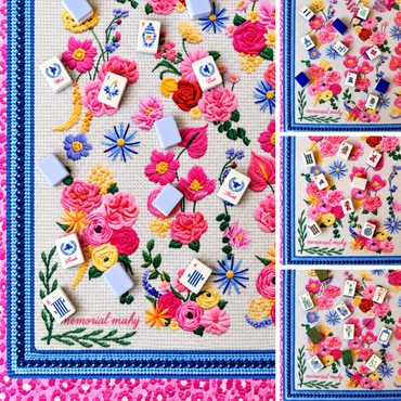 Lazy Daisy Needlepoint Floral Mat