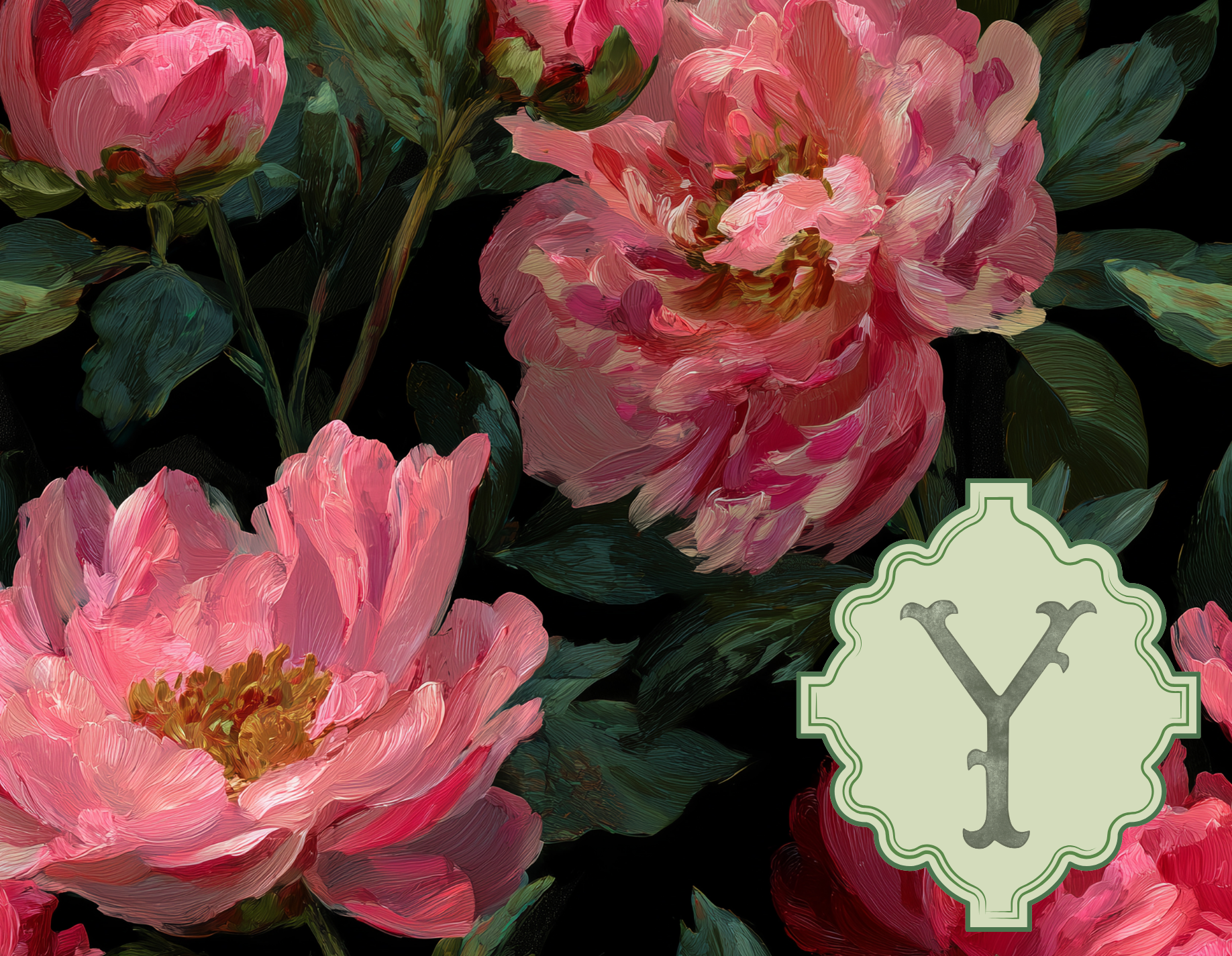 Floral - Moody Peony, Reds