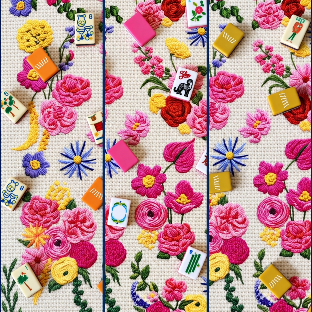 Lazy Daisy Needlepoint Floral Mat