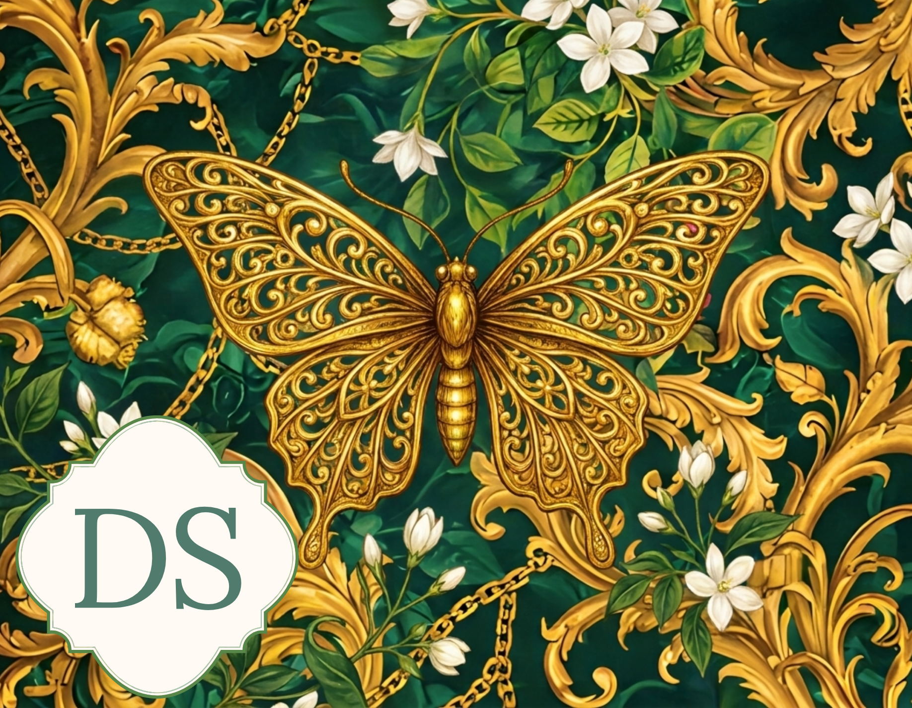 Gilt Butterfly - Golden Wings In Greens