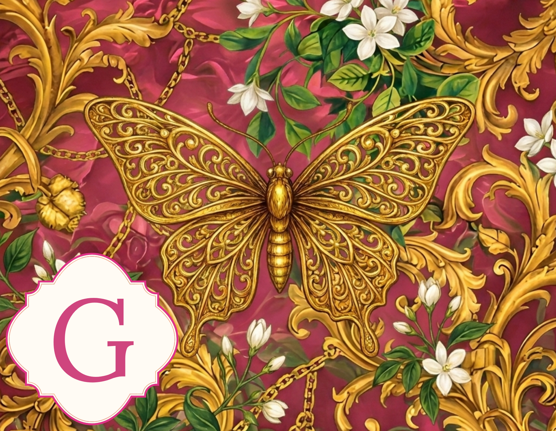 Gilt Butterfly - Golden Wings In Reds
