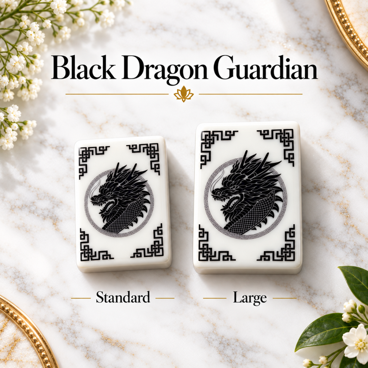 Black Dragon Mahjong Tile Decals