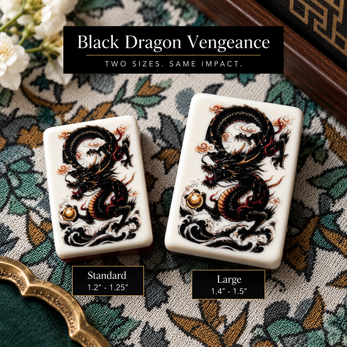 Black Dragon Mahjong Tile Decals