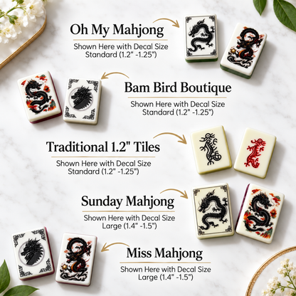 Black Dragon Mahjong Tile Decals
