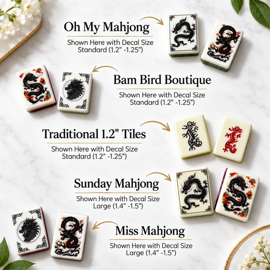 Black Dragon Mahjong Tile Decals